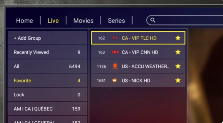 IPTV Canada: How to Add Favorites Quickly